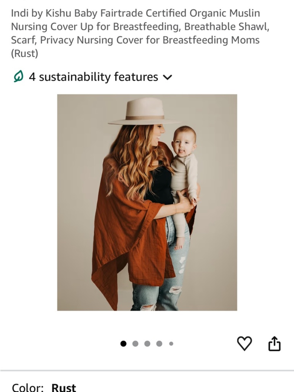 Indi by Kishu Baby Fairtrade Certified Organic Muslin Nursing Cover Up navy